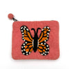 Monarch Butterfly Felt Coin Purse: Gray