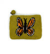 Monarch Butterfly Felt Coin Purse: Gray