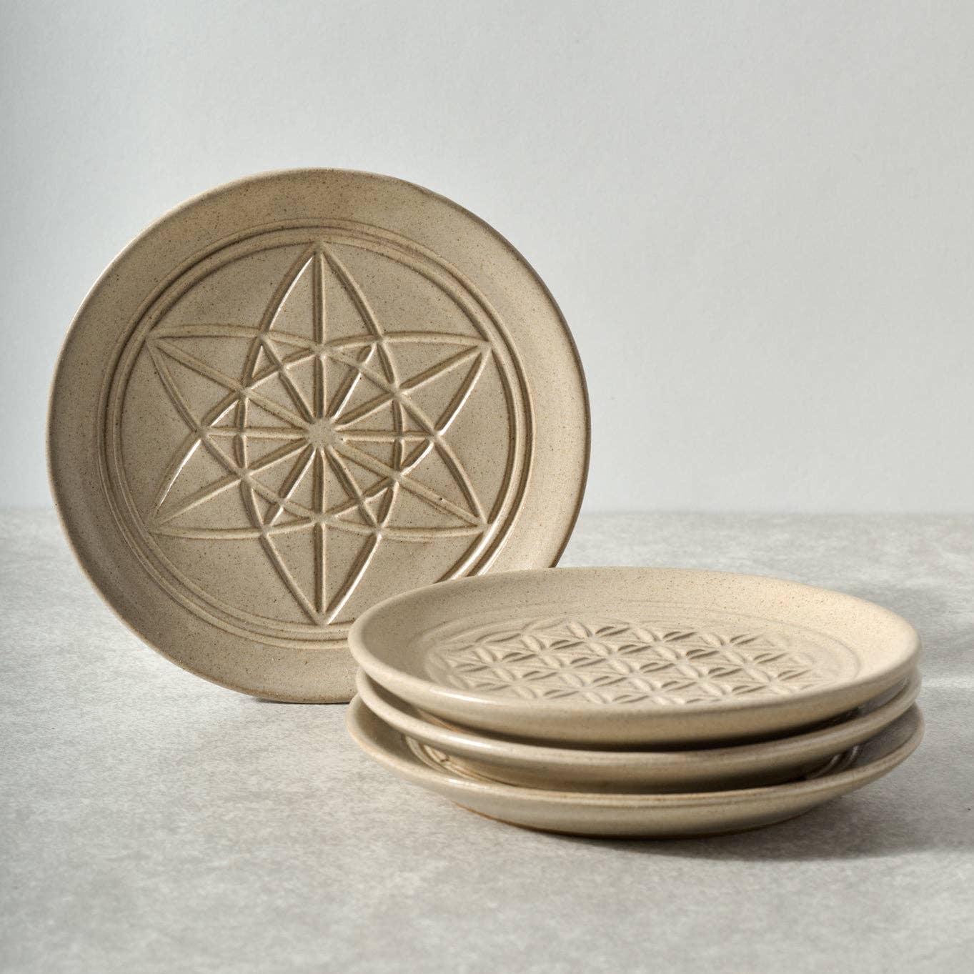 Sacred Geometry Appetizer Plates - Set of 4